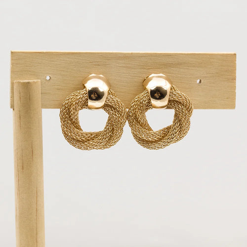 Brinco Argola Trançada Dourada Mini | By Mireva