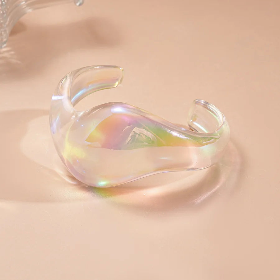 Pulseira Cuff Iridescente Transparente | By Mireva