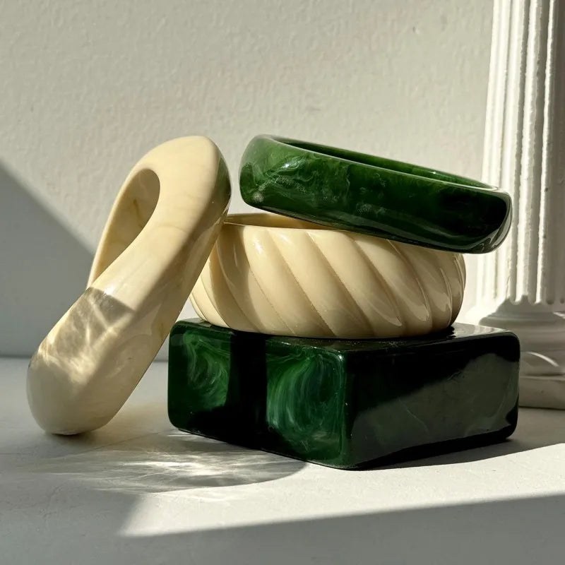 Bracelete Chunky Verde & Off-white | By Mireva