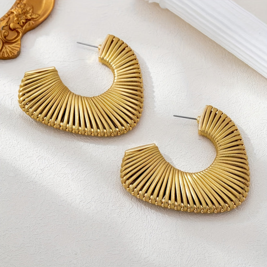 Brincos Boho Argola Espiral Dourada Trançada | By Mireva