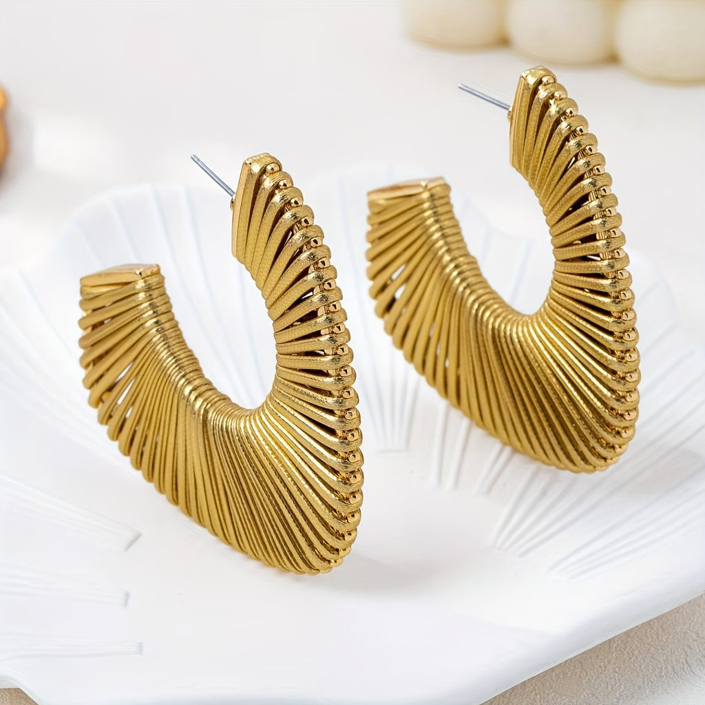 Brincos Boho Argola Espiral Dourada Trançada | By Mireva