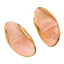 Brincos Boho Resina Irregular Dourados | By Mireva